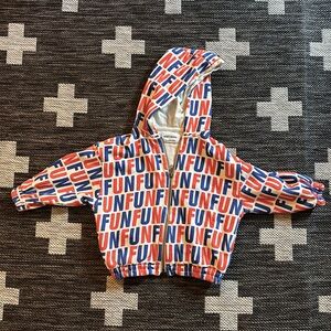 BOBO CHOSES "fun" print hooded zippered toddler sweatshirt